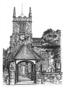 Pencil Drawing of Church