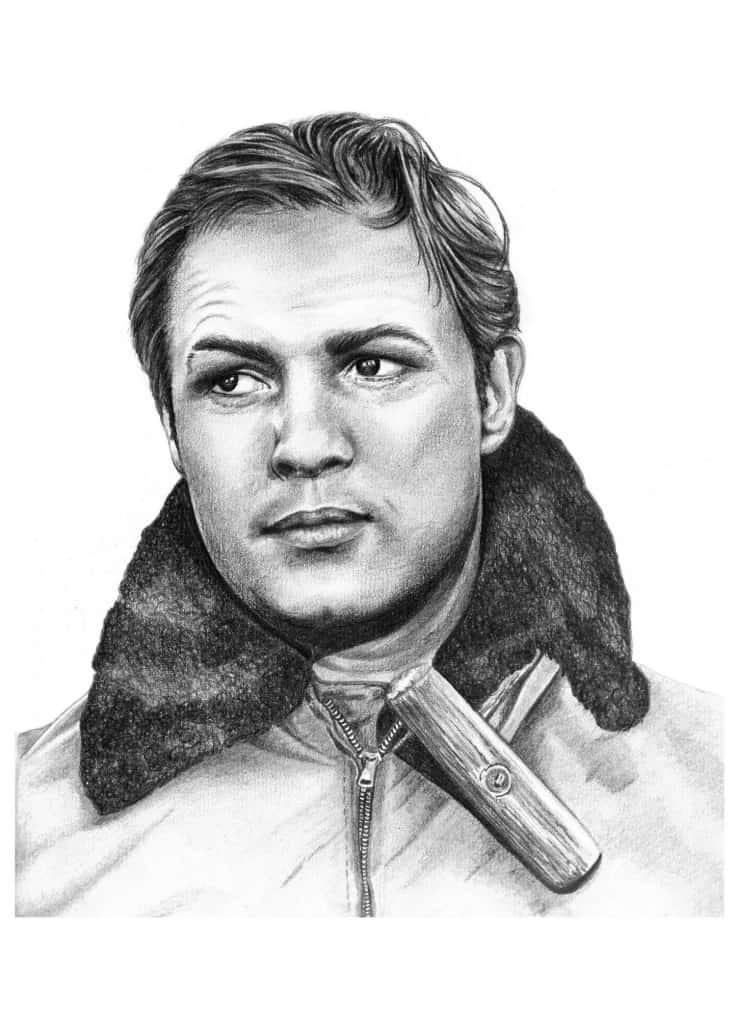 Pencil Portrait of Marlon Brando