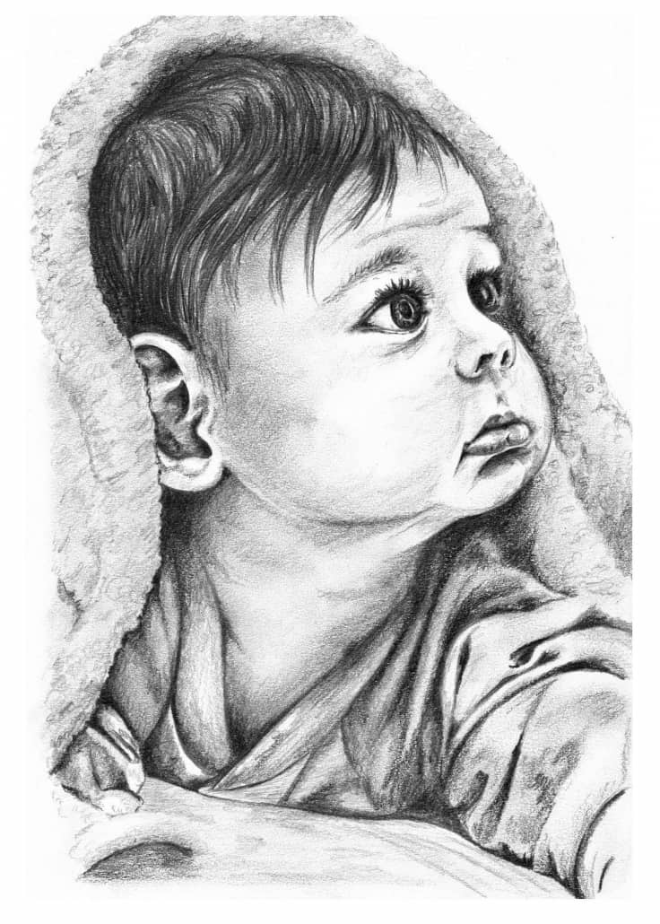 Pencil Portrait of Baby Boy