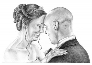 Pencil Drawing of First Wedding Dance