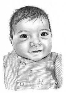 Pencil Drawing of Baby Boy