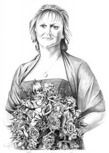 Pencil Portrait of Bride