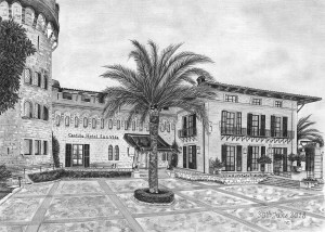 Pencil Drawing of Castillo Hotel Son Vida
