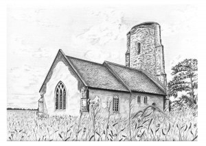 Church Drawing in Pencil