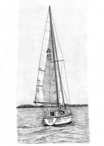 Pencil Drawing of Cobra Yacht