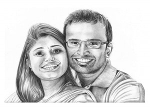 Pencil Drawing of Couple