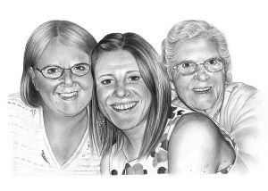 Pencil Portrait of a Family