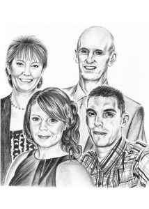 Portrait Drawing of Family