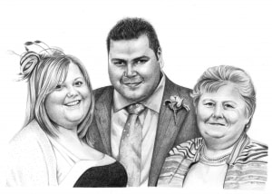 Drawing of Family at Wedding