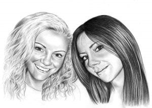 Pencil Drawing of Friends