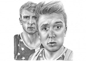 Pencil Drawing of Two Friends