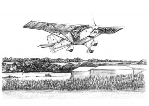 Pencil Drawing of Microlight G-SKSW