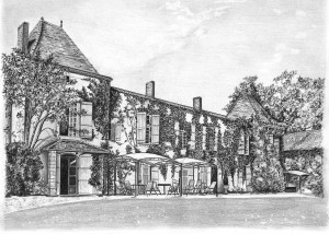 Pencil Sketch of French Chateau