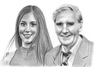 Pencil Sketch of Woman with Father