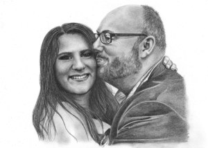 Pencil Portrait of Man and Woman