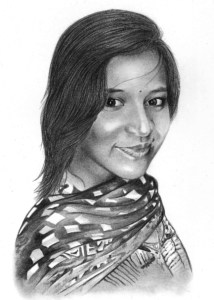 Pencil Portrait of Young Woman