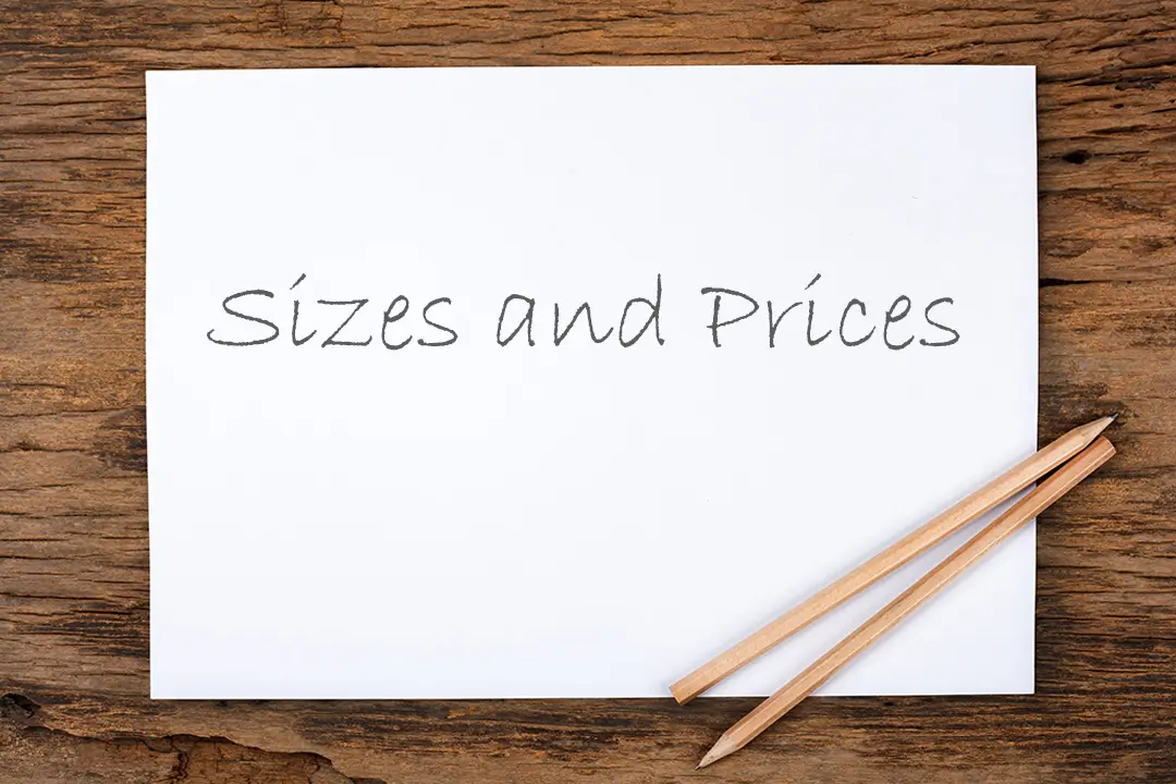 Size and Prices for Pencil Sketch Portraits
