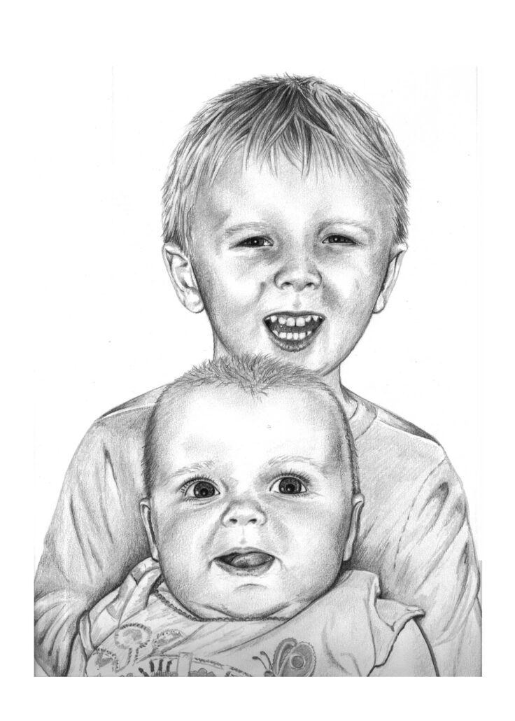 One of Angela's early pencil portraits