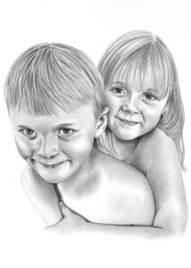 One of Angela's early pencil portraits