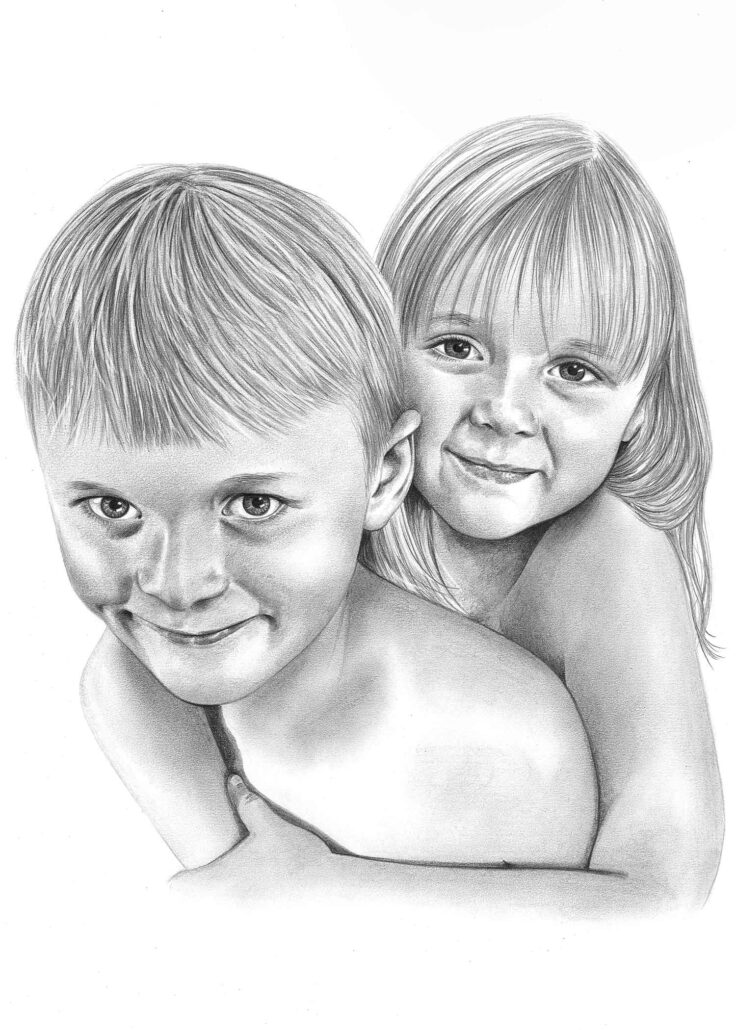 One of Angela's early pencil portraits